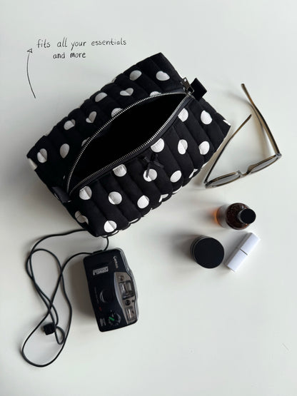 maxi cosmetic bag  - polka dots
