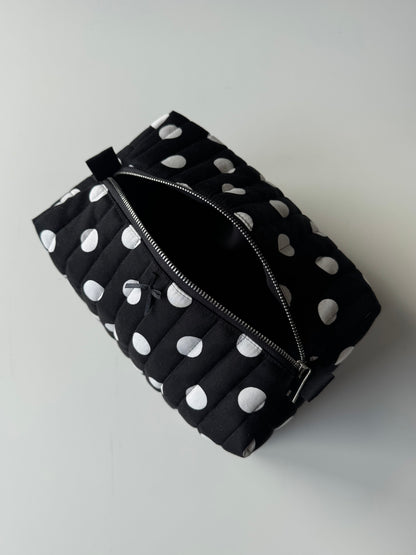 maxi cosmetic bag  - polka dots
