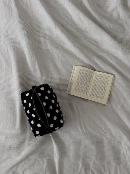 maxi cosmetic bag  - polka dots
