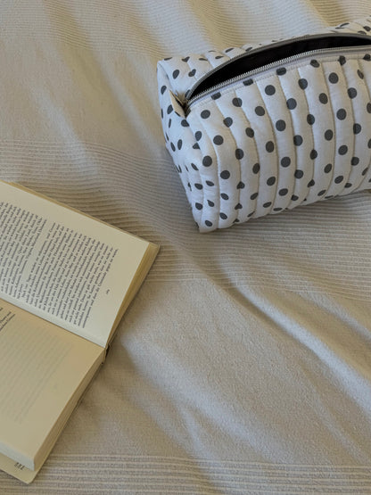 maxi cosmetic bag  - polka dots